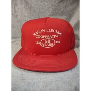 Mason Electric Corporative 50 Years 1988 Trucker Snapback Foam Hat Metal Rivets